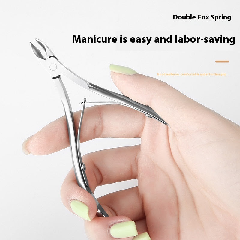 Factory Wholesale Cuticle Nipper Manicure Double Fork Beauty Pliers Barbed Care Tool