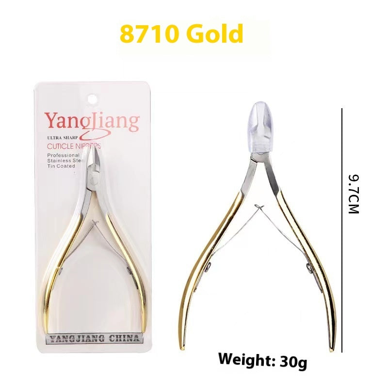 Factory Wholesale Cuticle Nipper Manicure Double Fork Beauty Pliers Barbed Care Tool